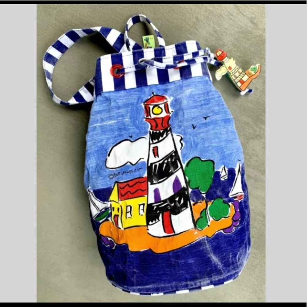 SALLY HUSS  Lighthouse Canvas Barrel Bag/Backpack